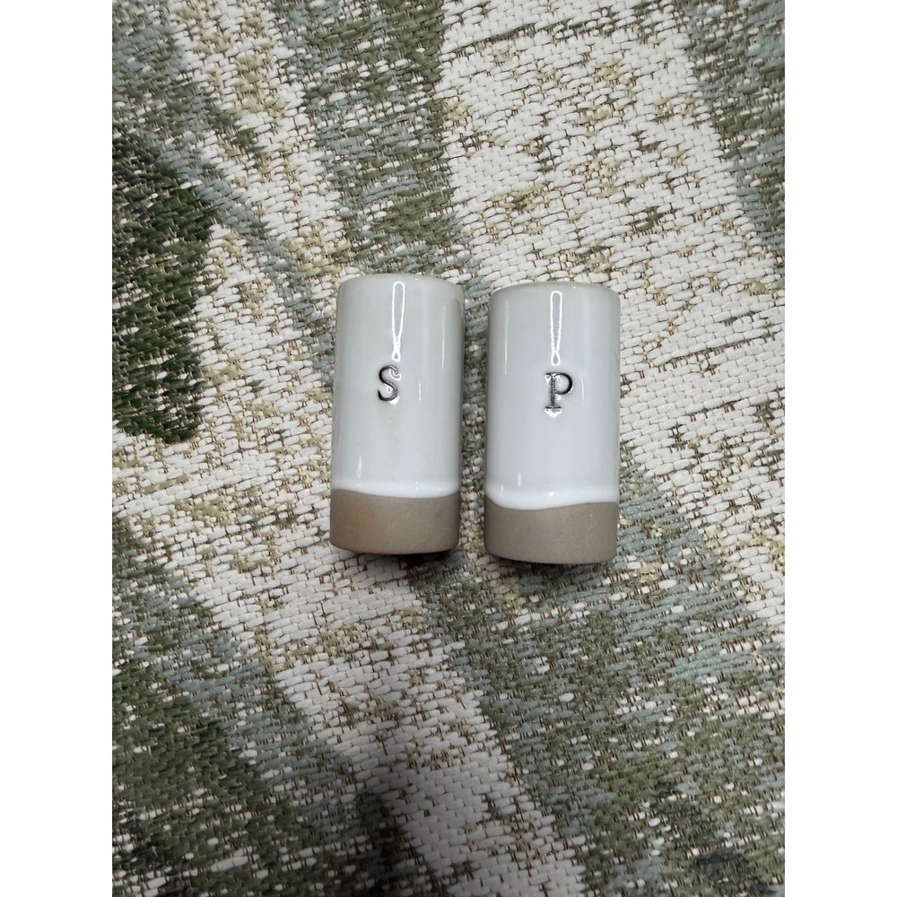 Hearth & Hand Magnolia Stoneware Salt and Pepper Shaker Set White Cream Base